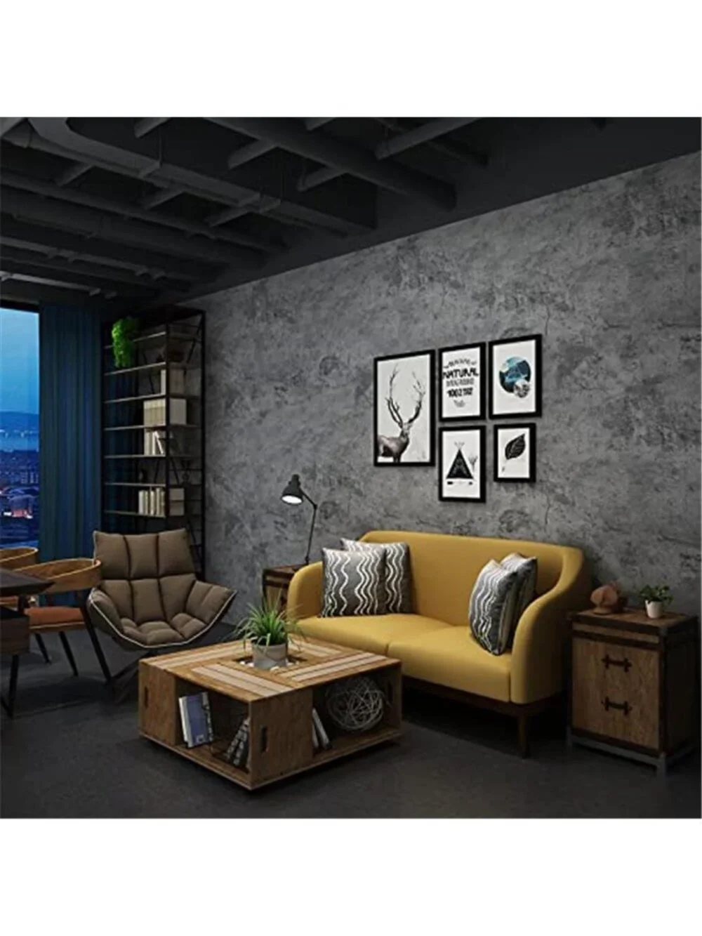 Concrete Peel and Stick Wallpaper Grey Blue Contact Paper Self Adhesive Vinyl